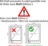 Hoes geschikt voor Kobo Aura H2O Edition 2 - Book Case Premium Sleep Cover Leer Hoesje met Auto/Wake Functie - Zwart