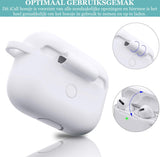 Hoesje geschikt voor Airpods Pro - Shock Proof Siliconen Case Cover Hoes Wit