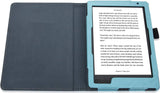 Hoes geschikt voor Kobo Libra 2 - Book Case Premium Sleep Cover Leer Hoesje met Auto/Wake Functie - Blauw
