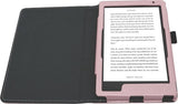 Hoes geschikt voor Kobo Libra H2O - Book Case Premium Sleep Cover Leer Hoesje met Auto/Wake Functie - Roze