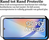 Screenprotector geschikt voor Samsung Galaxy A34 - Gehard Glas Screen Protector FullGuard