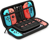 Case geschikt voor Nintendo Switch Case - Accessoires geschikt voor Nintendo Switch Hardcase Zwart Hoes