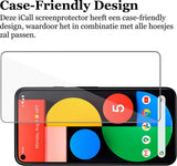 1x Screenprotector geschikt voor Google Pixel 5 - Glas Tempered Screen Protector Full Screen