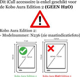 Hoes geschikt voor Kobo Aura Edition 2 - Book Case Premium Sleep Cover Leer Hoesje met Auto/Wake Functie - Blauw