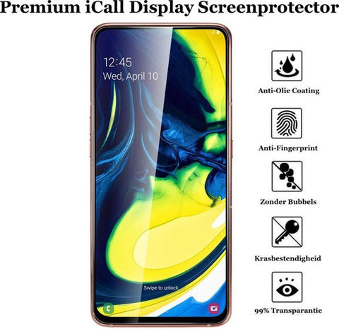Screenprotector geschikt voor Samsung A80 - Full Screen Protector Glas