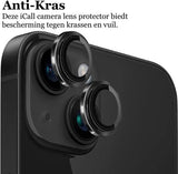 Camera Lens Screen Protector geschikt voor iPhone 15 Plus - Gehard Glas Screenprotector GlassGuard Zwart