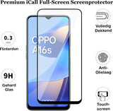 Screenprotector geschikt voor Oppo A16 / A16s - Glas Full Screen Protector