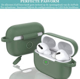 Hoesje geschikt voor Airpods Pro - Shock Proof Siliconen Case Cover Hoes Groen