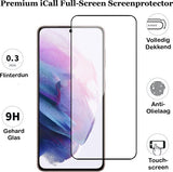 Screenprotector geschikt voor Samsung Galaxy S21 FE - Gehard Glas Beschermglas Tempered Glass Volledig Dekkende Screen Protector