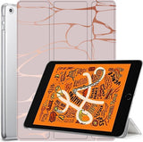 iPad Mini 5 Hoes Smart Cover - 2019 - Trifold Book Case Leer Tablet Hoesje Marmer Roze