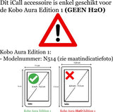 Hoes geschikt voor Kobo Aura Edition 1 - Book Case Premium Sleep Cover Leer Hoesje met Auto/Wake Functie - Blauw