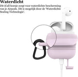 Waterdichte Hoesje geschikt voor Airpods 1 / Airpods 2 - Shock Proof Siliconen Waterproof Case Cover Hoes Roze