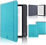 Hoes geschikt voor Kobo Libra H2O - Book Case Premium Sleep Cover Leer Hoesje met Auto/Wake Functie - Blauw
