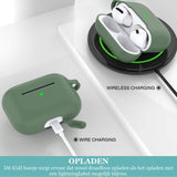 Hoesje geschikt voor Airpods Pro - Shock Proof Siliconen Case Cover Hoes Groen
