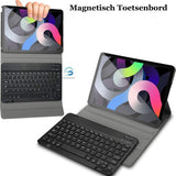 iPad 10.9 2022 Hoes met Toetsenbord - Keyboard Book Case Cover Hoesje Zwart
