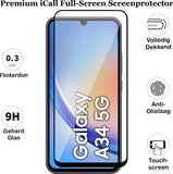 Screenprotector geschikt voor Samsung Galaxy A34 - Gehard Glas Screen Protector FullGuard