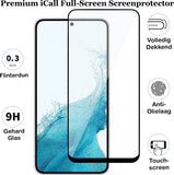 Screenprotector geschikt voor Samsung Galaxy S22 - Gehard Glas Beschermglas Tempered Glass Volledig Dekkende Screen Protector