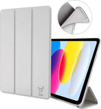 iPad 2022 Hoes - iPad 10e Generatie 10.9 Inch - Trifold Smart Cover Book Case Leer Tablet Hoesje Grijs