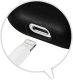 Hoesje geschikt voor Airpods 1 / Airpods 2 - Lederen Cover Hoes Zwart