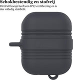 Waterdichte Hoesje geschikt voor Airpods 1 / Airpods 2 - Shock Proof Siliconen Waterproof Case Cover Hoes Zwart