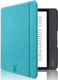 Hoes geschikt voor Kobo Libra H2O - Book Case Premium Sleep Cover Leer Hoesje met Auto/Wake Functie - Blauw