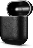 Hoesje geschikt voor Airpods 1 / Airpods 2 - Lederen Cover Hoes Zwart