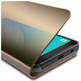 Samsung Galaxy A71 Clear view Cover Goud | iCall