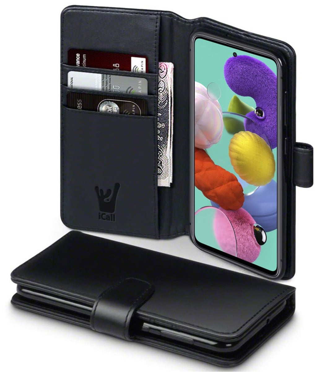 Samsung Galaxy A51 Hoesje Book Case Leer Wallet Zwart