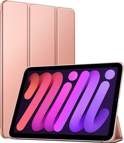 iPad Mini 6 Hoes 8.3 Inch 2021 - Trifold Book Case voor Apple iPad Mini 6 8.3 (2021) - Smart Cover iPad Mini 6 - Roze
