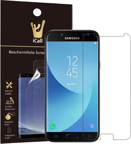 Screenprotector geschikt voor Samsung Galaxy J5 (2017) | Glas PET Folie Screen Protector Transparant iCall