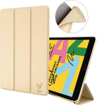 iPad 2019 / 2020 / 2021 Hoes Smart Cover - 10.2 inch - Trifold Book Case Leer Tablet Hoesje Goud
