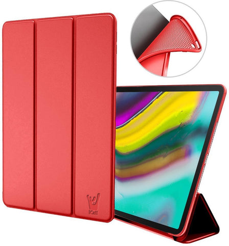 Samsung Galaxy Tab S5e Hoes Smart Cover - Trifold Book Case Leer Tablet Hoesje Rood