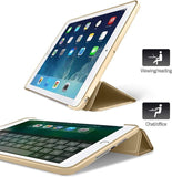iPad 2017 / 2018 Hoes Smart Cover - 9.7 inch - Trifold Book Case Leer Tablet Hoesje Goud