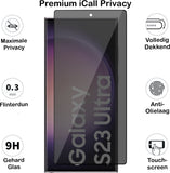 Privacy Screenprotector geschikt voor Samsung Galaxy S23 Ultra - Glas Screen Protector FullGuard