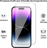 Screenprotector geschikt voor iPhone 14 Pro - Gehard Glas Beschermglas Tempered Glass Screen Protector