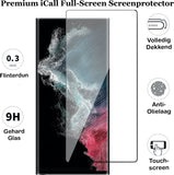 Screenprotector geschikt voor Samsung Galaxy S22 Ultra - Gehard Glas Beschermglas Tempered Glass Volledig Dekkende Screen Protector