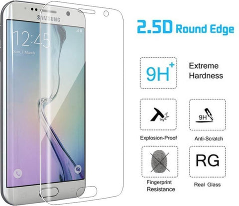 Screenprotector geschikt voor Samsung Galaxy S7 Edge - Edged (3D) Tempered Glass Screenprotector Transparant 2,5D 9H (Gehard Glas)