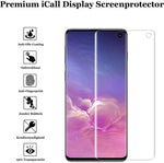 Screenprotector geschikt voor Samsung Galaxy S10 | Glas PET Folie Screen Protector Zwart iCall | Full-Screen