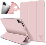 iPad Pro 2020 Hoes - 12.9 inch - Smart Book Case Hoesje Roségoud