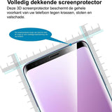 Screenprotector geschikt voor Samsung Galaxy S9 - Volledig Dekkend Full Coverage Screen Protector Zwart - van iCall