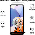 Screenprotector geschikt voor Samsung Galaxy A14 - Glas Screen Protector FullGuard
