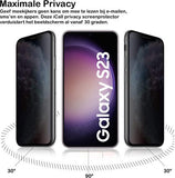 Privacy Screenprotector geschikt voor Samsung Galaxy S23 - Glas Screen Protector FullGuard