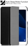 Samsung Galaxy Tab A 10.1 (2016) - Luxe Zwart Leer Hoesje Smart Cover - Book Case Retro (Flip Cover) - Bescherming voor Voor- en Achterkant (Zwarte Leren)