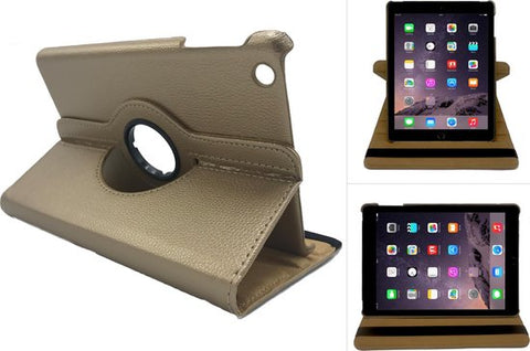 Hoes voor Apple iPad Mini 1 / 2 / 3 Book Case 360 Graden Draaibaar - Goud Leer Cover Rotatie Hoesje voor iPad Mini 1 / 2 / 3