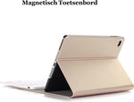 Samsung Tab A9 Hoes met Toetsenbord - KeyGuard Book Case Cover Leer Goud