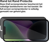 Privacy Screenprotector geschikt voor iPhone 14 - Volledig Dekkende Gehard Glas Tempered Glass