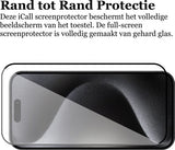 Screenprotector geschikt voor iPhone 15 Pro - Gehard Glas Screen Protector FullGuard