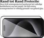 Screenprotector geschikt voor iPhone 15 Pro Max - Gehard Glas Screen Protector FullGuard