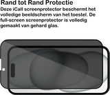 Privacy Screenprotector geschikt voor iPhone 15 - Glas Screen Protector FullGuard