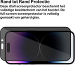 Privacy Screenprotector geschikt voor iPhone 14 Pro Max - Volledig Dekkende Gehard Glas Tempered Glass